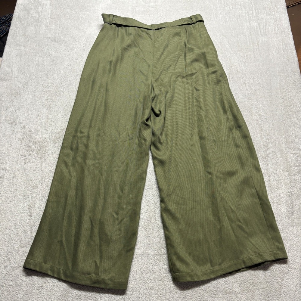 EILEEN FISHER Wide-Leg Pants Womens 12 Heavy Tencel Twill Olive Green $275 MSRP - Picture 2 of 12
